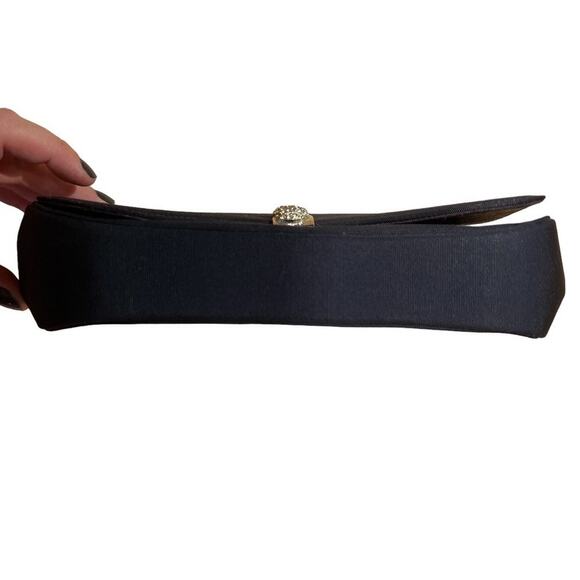 Vintage 50s Garay Clutch Purse Evening Bag Rhinestone Clasp Coin Purse Navy Blue - Picture 5 of 15